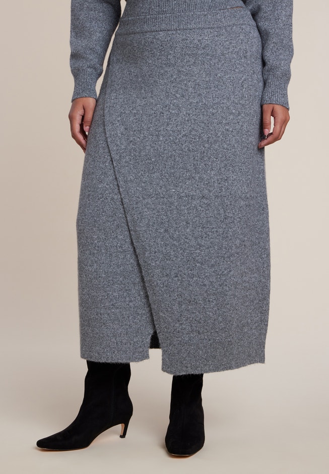 Sweater Wrap Midi Skirt image number 1