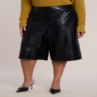 Textured Faux Leather Culotte image number 1