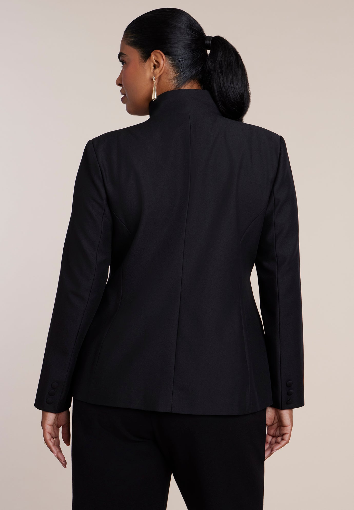 Stand Collar Overlap Blazer image number 1