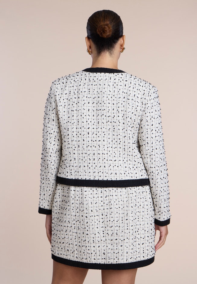 Tipped Tweed Boxy Jacket image number 1