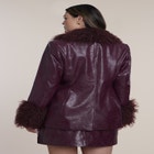 Faux Fur-Trim Faux Leather Jacket image number 1