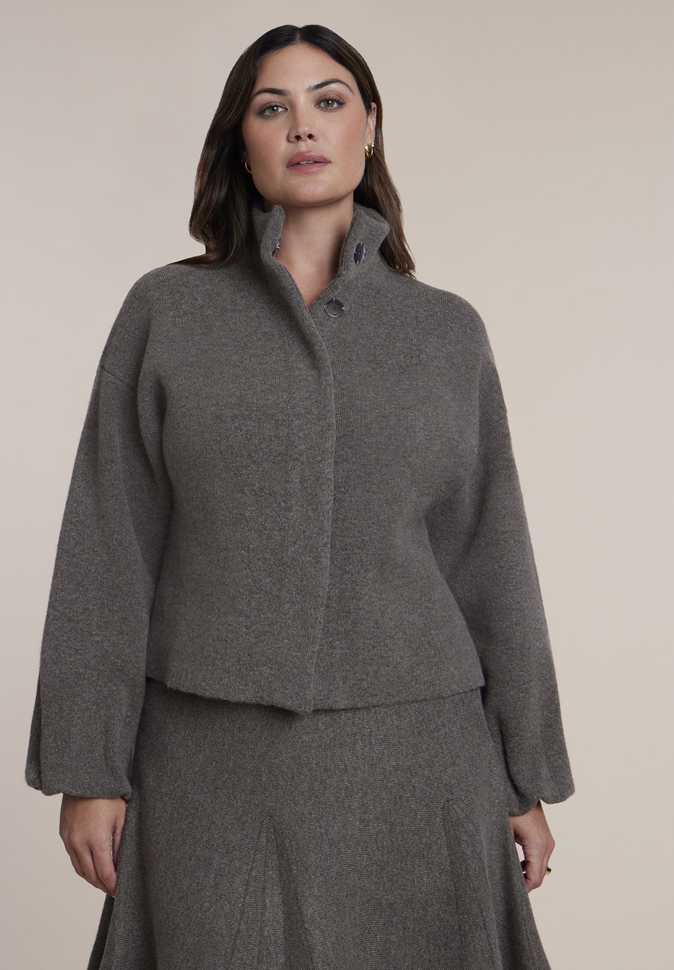 Funnel Neck Sweater Jacket image number 0