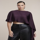 Cropped Satin Cape Top image number 2