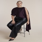 Cropped Satin Cape Top image number 3