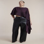 Cropped Satin Cape Top image number 0