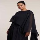 Asymmetric Top With Chiffon Cape image number 0
