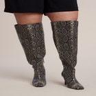Embossed Faux Leather Knee-High Boot image number 0