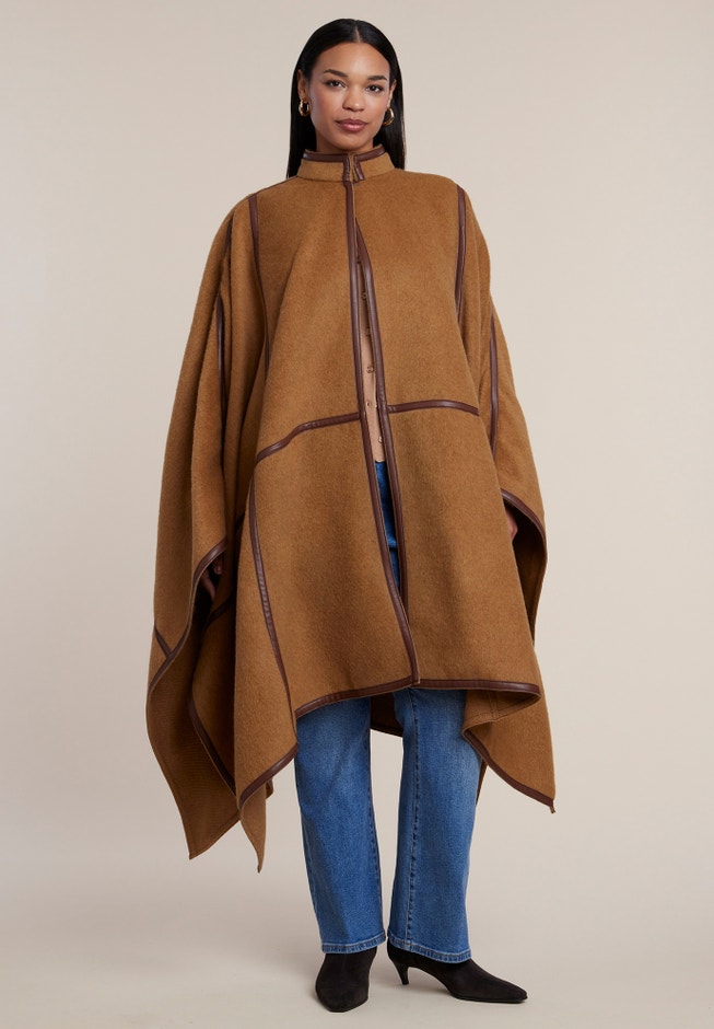 Funnel Neck Cape Coat image number 1