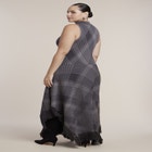 Fringe-Trim Plaid Sweater Maxi Dress image number 1