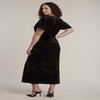 Crushed Velvet Strong Shoulder Maxi Dress image number 1