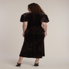 Crushed Velvet Strong Shoulder Maxi Dress image number 2