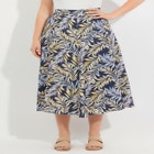 Linen-Blend Skirt image number null