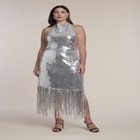 Fringe-Detail Sequin Maxi Dress image number 0