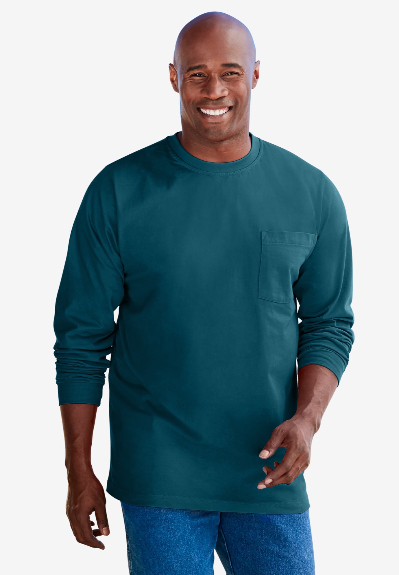 Heavyweight Crewneck Long-Sleeve Pocket T-Shirt image number 1
