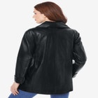Plus Size A-Line Leather Jacket image number null