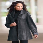Plus Size A-Line Leather Jacket image number null