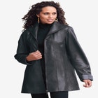 Plus Size A-Line Leather Jacket image number null