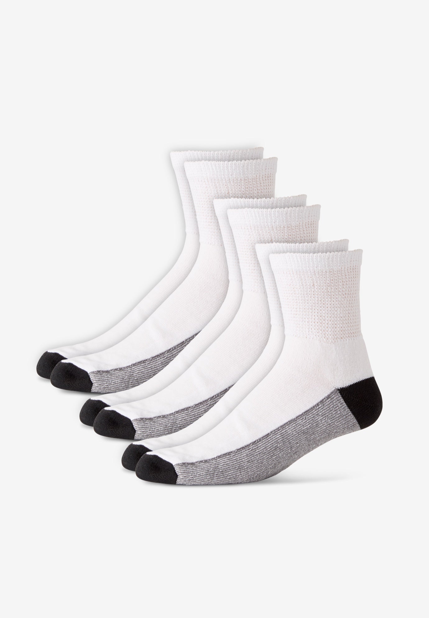 1/4 Length Cushioned Crew Socks 3-Pack image number 0