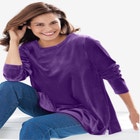 Plush Velour Tunic Sweatshirt image number null