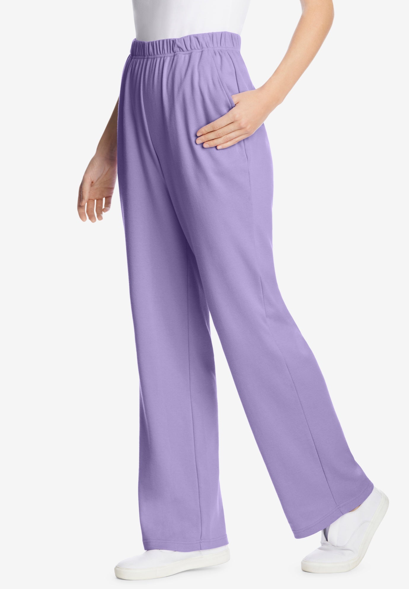 7-Day Wide-Leg Elastic-Waist Stretchy Knit Pant image number 2