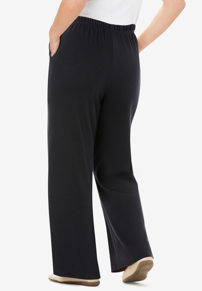 Womens Plus-Size 7-Day Knit Wide-Leg Pull-On Pants image number 1