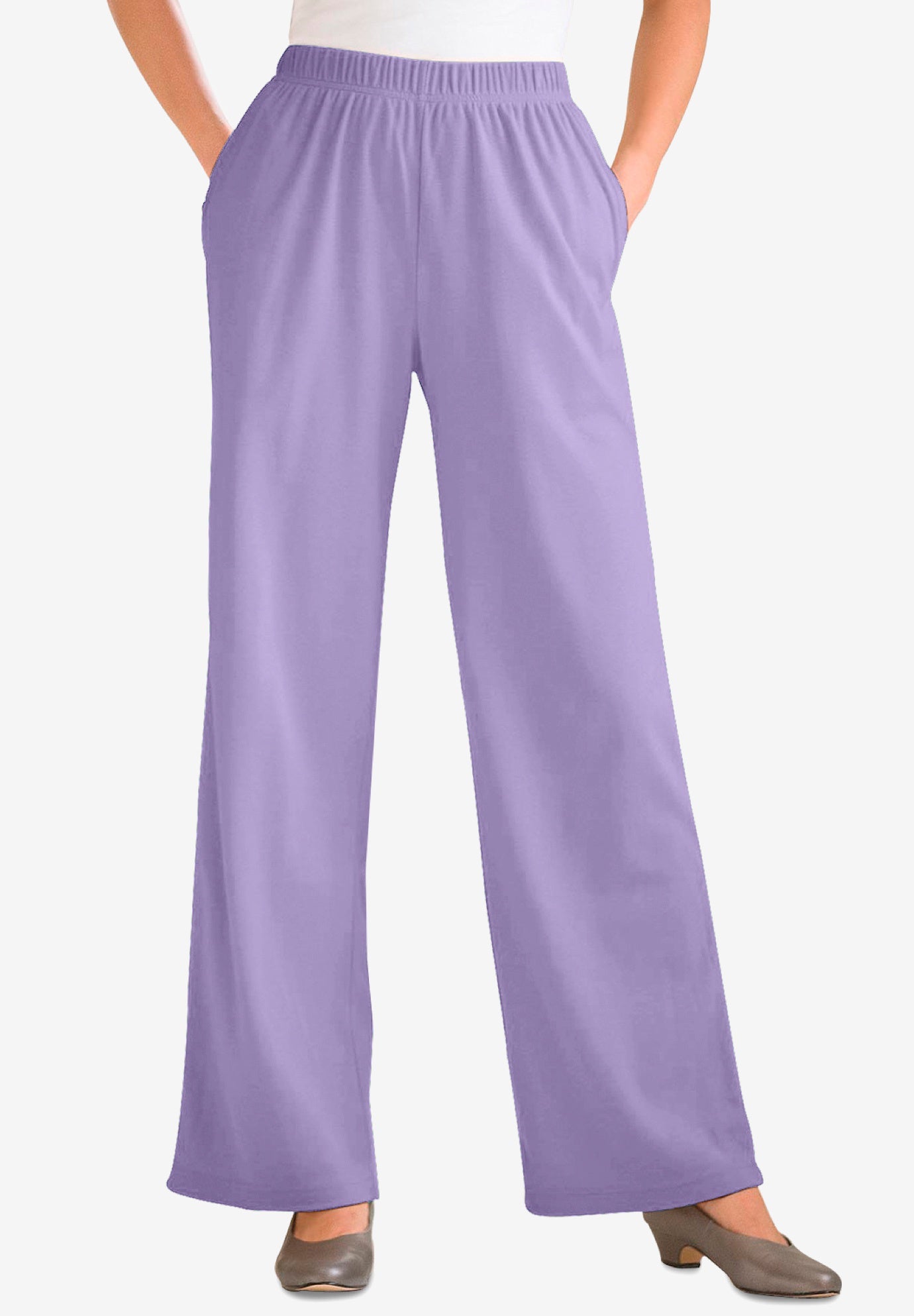 7-Day Wide-Leg Elastic-Waist Stretchy Knit Pant image number 0