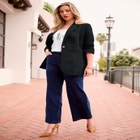 Plus Size Relaxed Boyfriend Blazer image number null