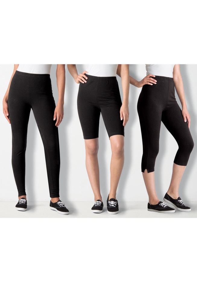 Stretch-Cotton Knit Pull-On Leggings image number 7