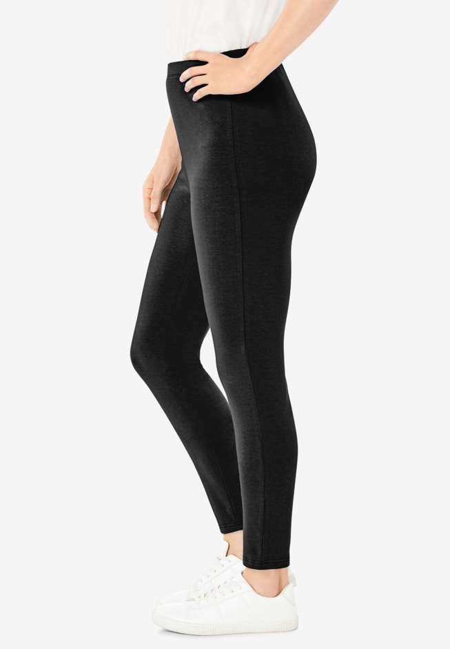 Stretch-Cotton Knit Pull-On Leggings image number 3