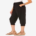 Plus Size Soft Knit Capri Pant with Drawstring Waist image number null