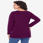 Ultimate Long Sleeve Henley Tee with Sweetheart Neck image number null