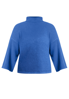 売れ筋商品|||エロクイ カットソー トップス レディース Women's Boxy Three Quarter Sleeve Turtleneck Storm blue Boxy Turtleneck Sweater with Three Quarter Sleeves, Storm