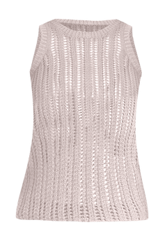 Crochet Knitted Tank - Sleeveless Racerback, Buttercream