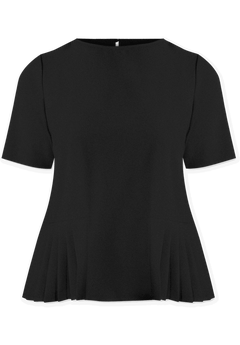 売れ筋商品|||エロクイ カットソー トップス レディース Women's Plus Size Pleated Hem Top Totally black Pleated Hem Top - Crew Neck Blouse, Totally Black | ELOQUII