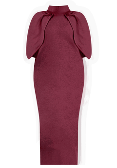 Sweater Cape Dress with Stretch Yarn, Bordeaux | ELOQUII