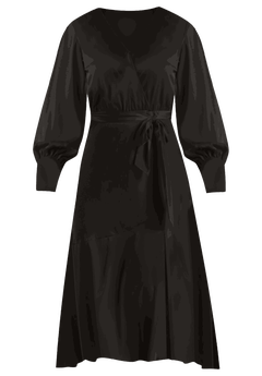 knee length dresses for ladies Long Sleeve Satin Wrap Dress Plus Size