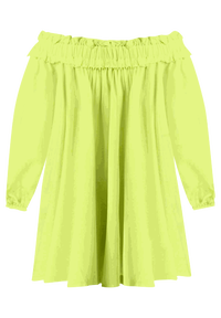 Ruffle Neckline Mini Dress