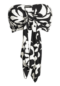 売れ筋商品|||エロクイ カットソー トップス レディース Plus Size Tie Front Scarf Top Abstract botanical Tie Front Scarf Top - Sweetheart Neckline Crop, Abstract