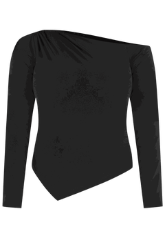 売れ筋商品|||エロクイ カットソー トップス レディース Women's Plus Size One Shoulder Tee With Ruching Black onyx One Shoulder Tee with Ruching - High Stretch Knit, Black