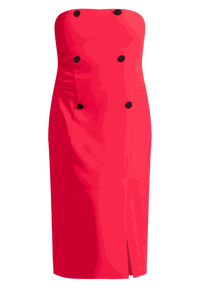 Strapless Double Breasted Midi Dress