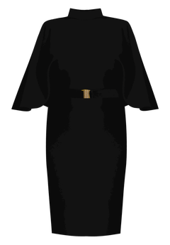 スーツ・フォーマル・ドレス L'or Cape collar Dress Cape Sleeve Belted Midi Dress | ELOQUII