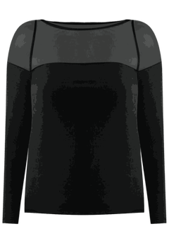 トップス MESH PANEL LONG SLEEVE TEE Mesh Panel Long Sleeve Top | ELOQUII