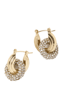 Numbering ♥ #3126 Double Line Pave Hoop Earrings Double Link Pave Hoop Earrings | ELOQUII