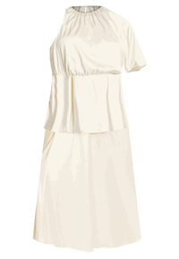 One Sleeve Satin Maxi Dress