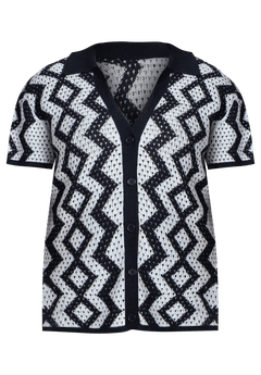 売れ筋商品|||エロクイ カットソー トップス レディース Plus Size Oversized Crochet Button Up Zigzag crochet Crochet Oversized Zig Zag Summer Top Pattern - MagicKnitCrochet
