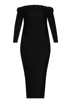 Cableknit Off Shoulder Maxi Dress | ELOQUII