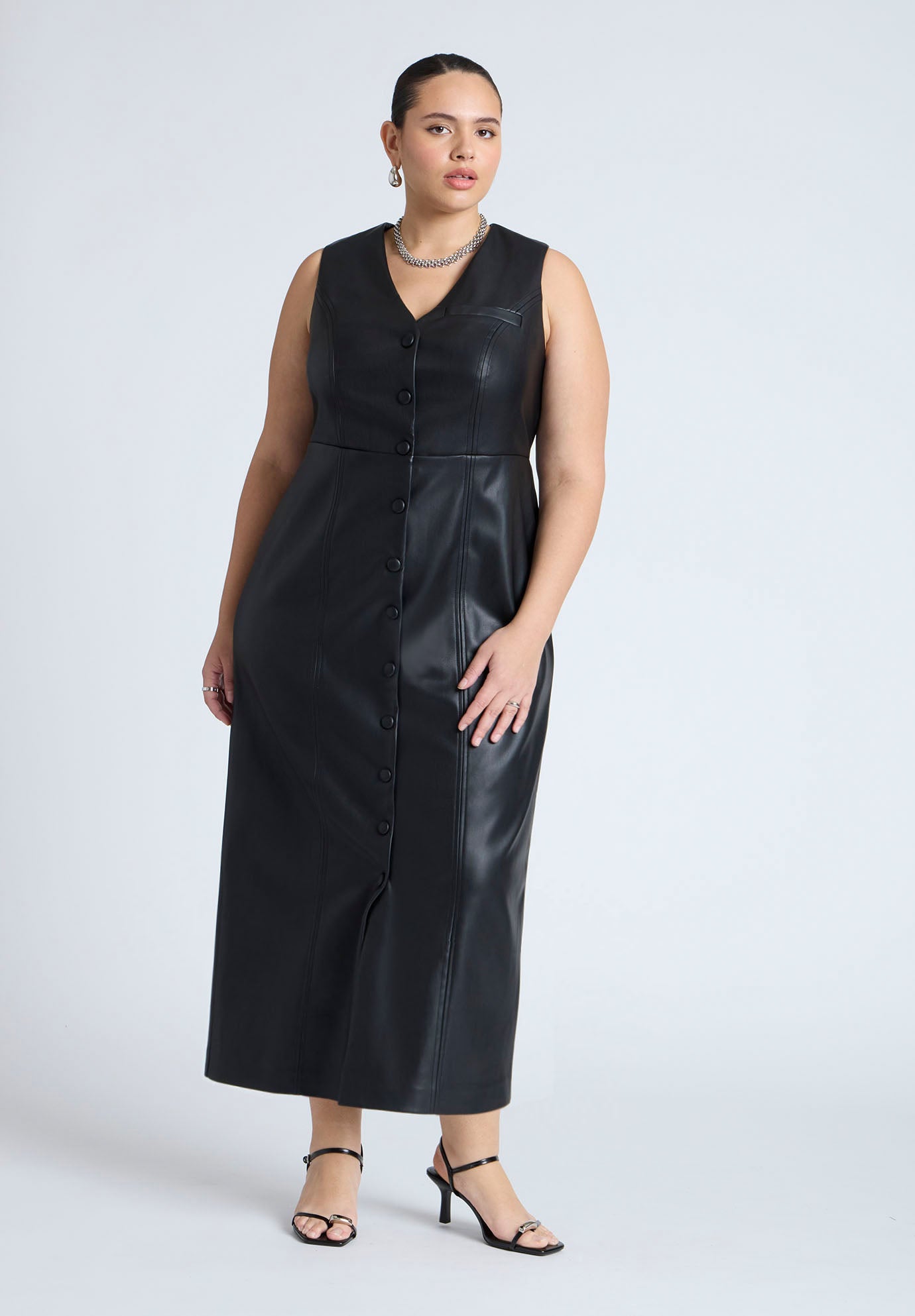 Faux Leather Vest Dress | ELOQUII