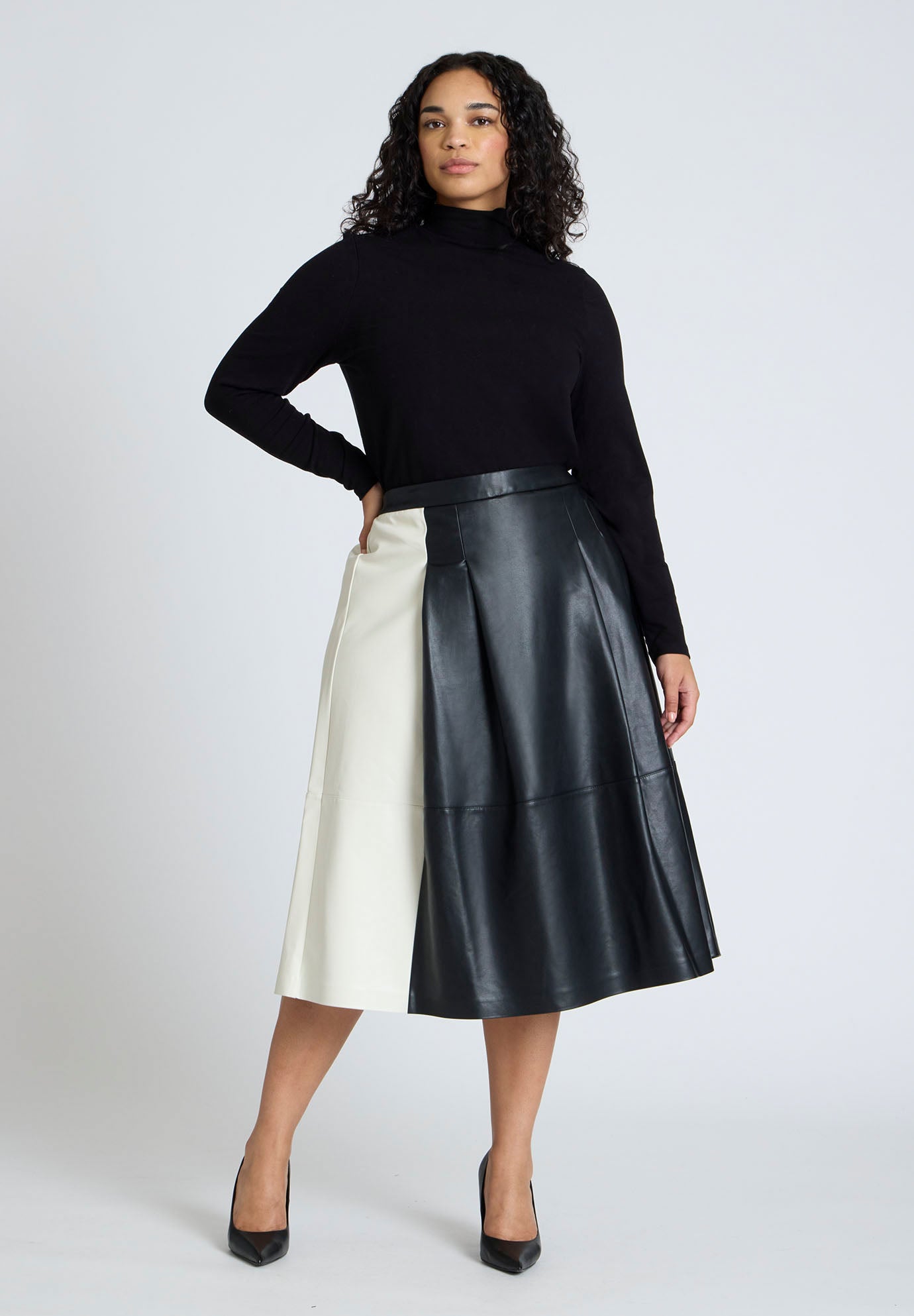 Kjol onlcelina faux leather midi skirt online
