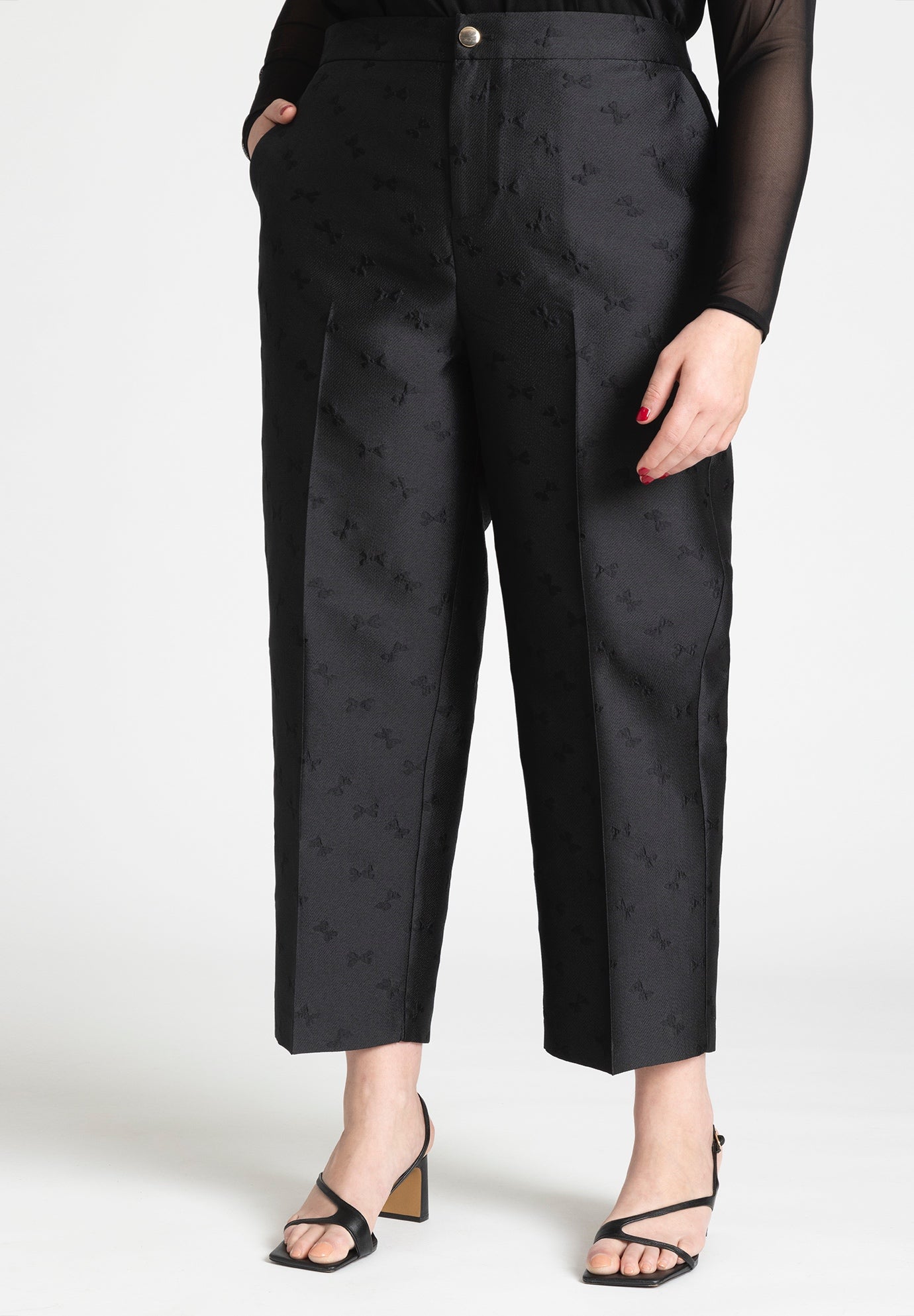2024年新作 Tailored Eloquii | 4480109 Pant, Ankle Jacquard Rise High パンツ