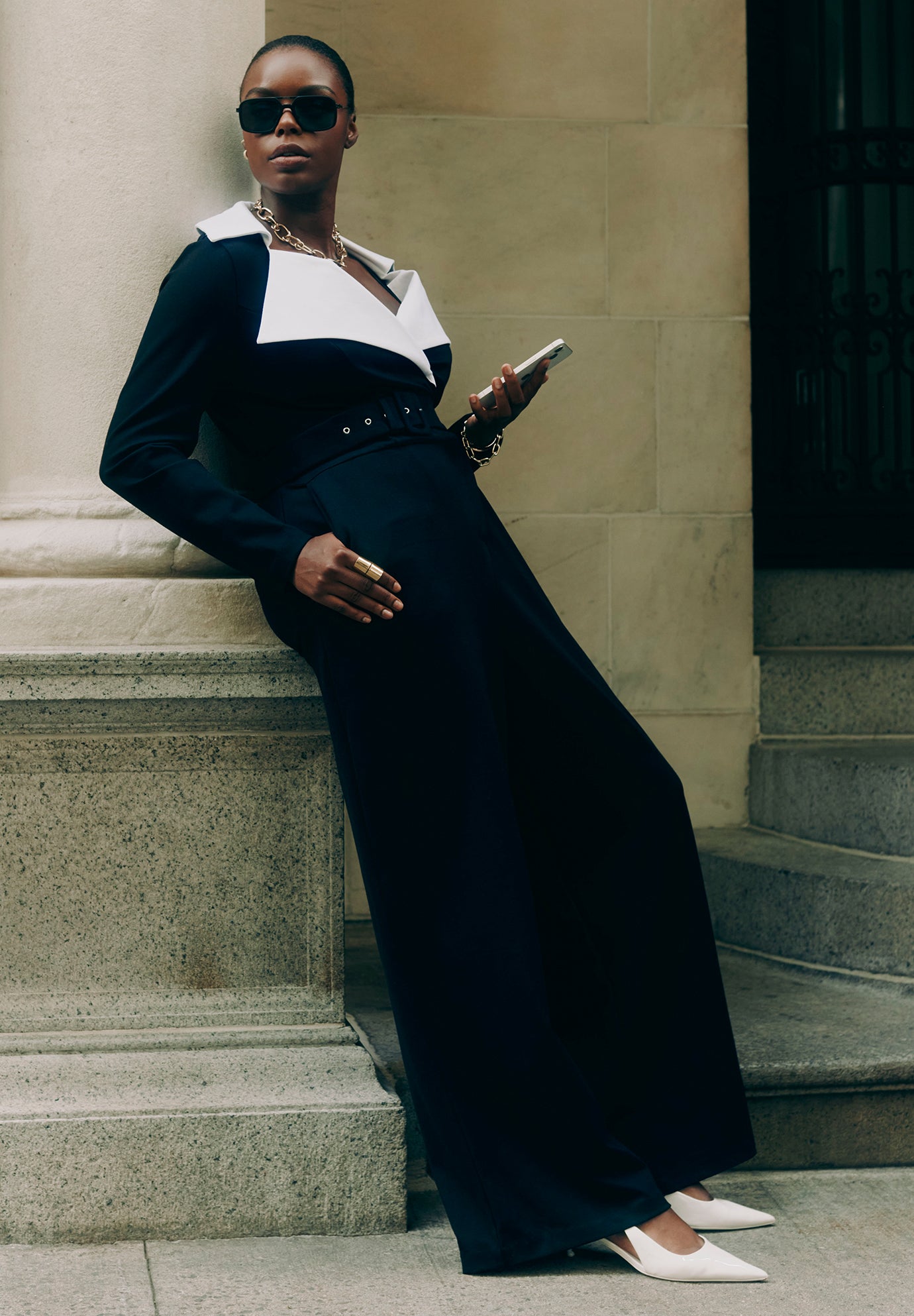 Tuxedo Knit Jumpsuit | Eloquii Tuxedo Knit Jumpsuit | Eloquii